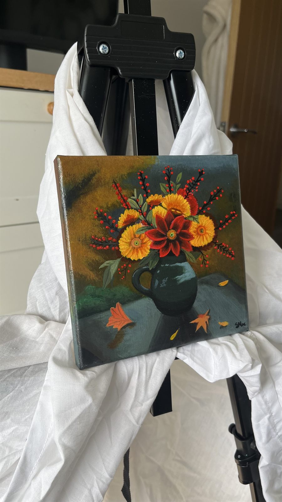 Autumn Bloom, another view of the canvas